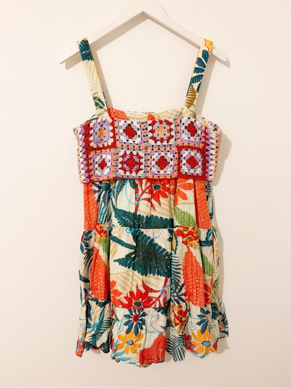 Farm Rio Crochet Mini Dress Anthropologie Floral Size Small S * - Picture 7 of 7